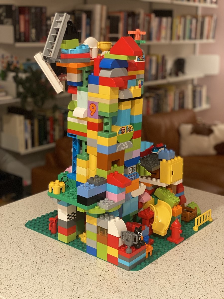 huge every-block-we-have duplo house and chimney