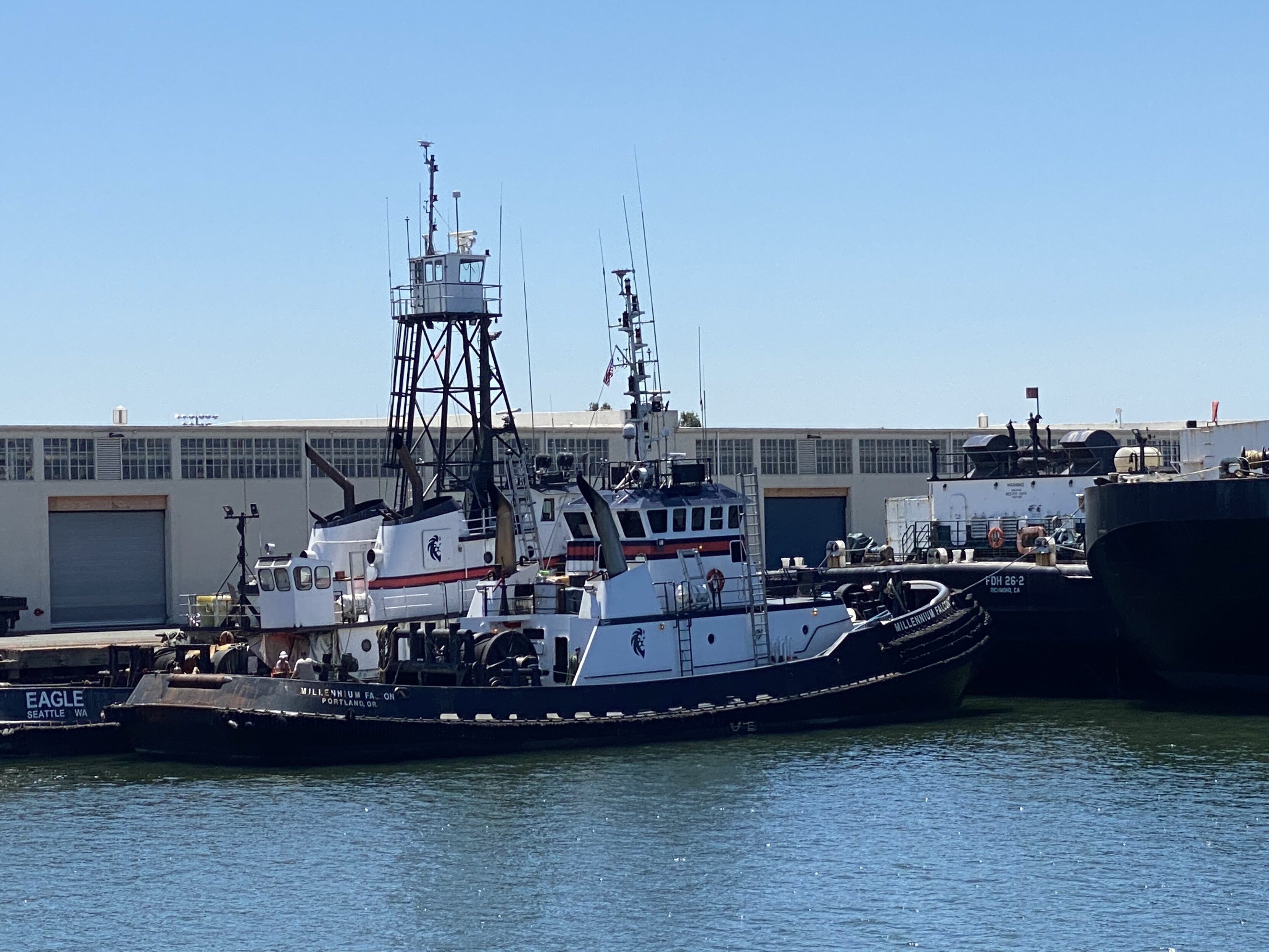 a coast guard ship named The Millennium Falcon near alameda