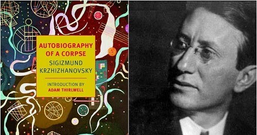 split shotsleft: the paperback nyrb cover of “Autobiography of a Corpse” by, which is on my to-read pile (after I finish my life in the bush of ghosts and the palm-wine drinkard)right: a black and white photograph of Sigizmund Krzhizhanovsky wearing spectacles looking to the left in disbelief, as if looking at both the cover of his book, and snoop