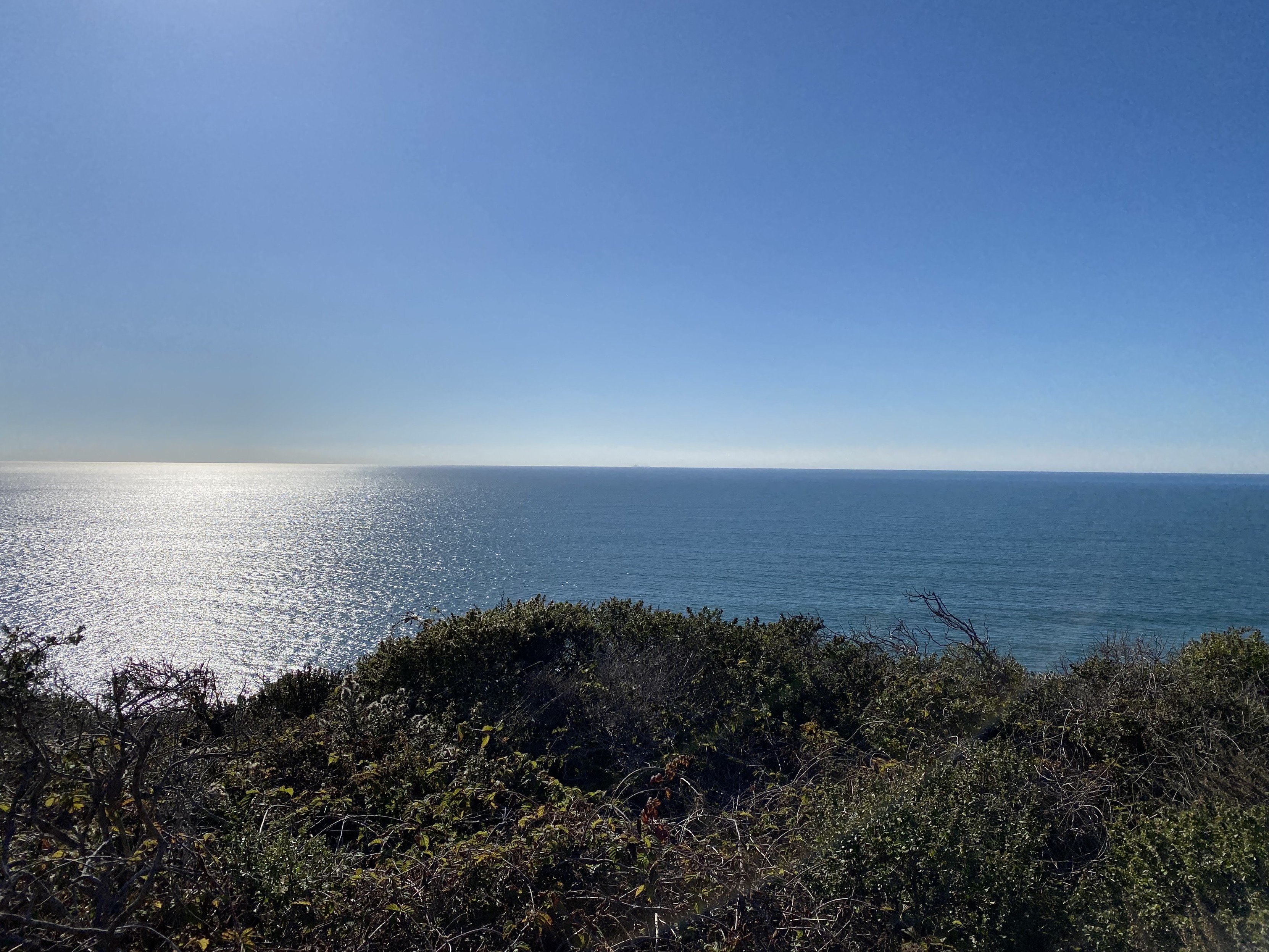 photograph of the Farallones from Slide Ranch camp ground, north of san francisco of US 1 past Stinson Beach