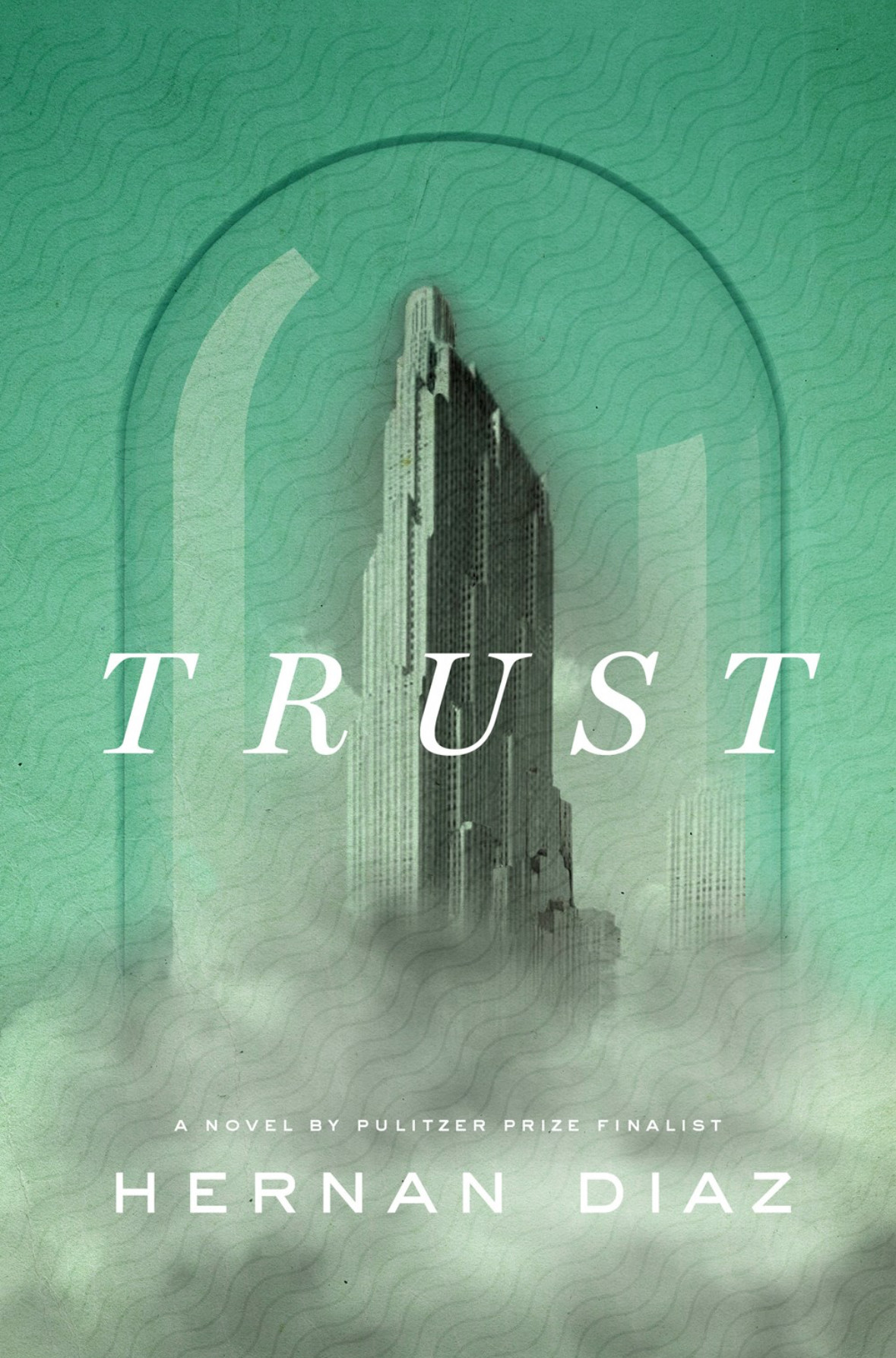 The paperback cover of "Trust", by Hernan Diaz, as i read it, except my copy as the pulitzer prize winner seal on it.