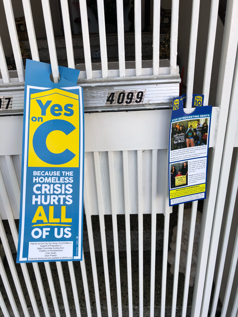 Yes on C and Yes on 10 door hangers 