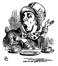 The illlustration of The Mad Hatter from Alice in Wonderland